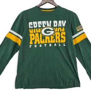 Green Bay Packers NFL Team Apparel Mens Large Long Sleeve Football Shirt Tee